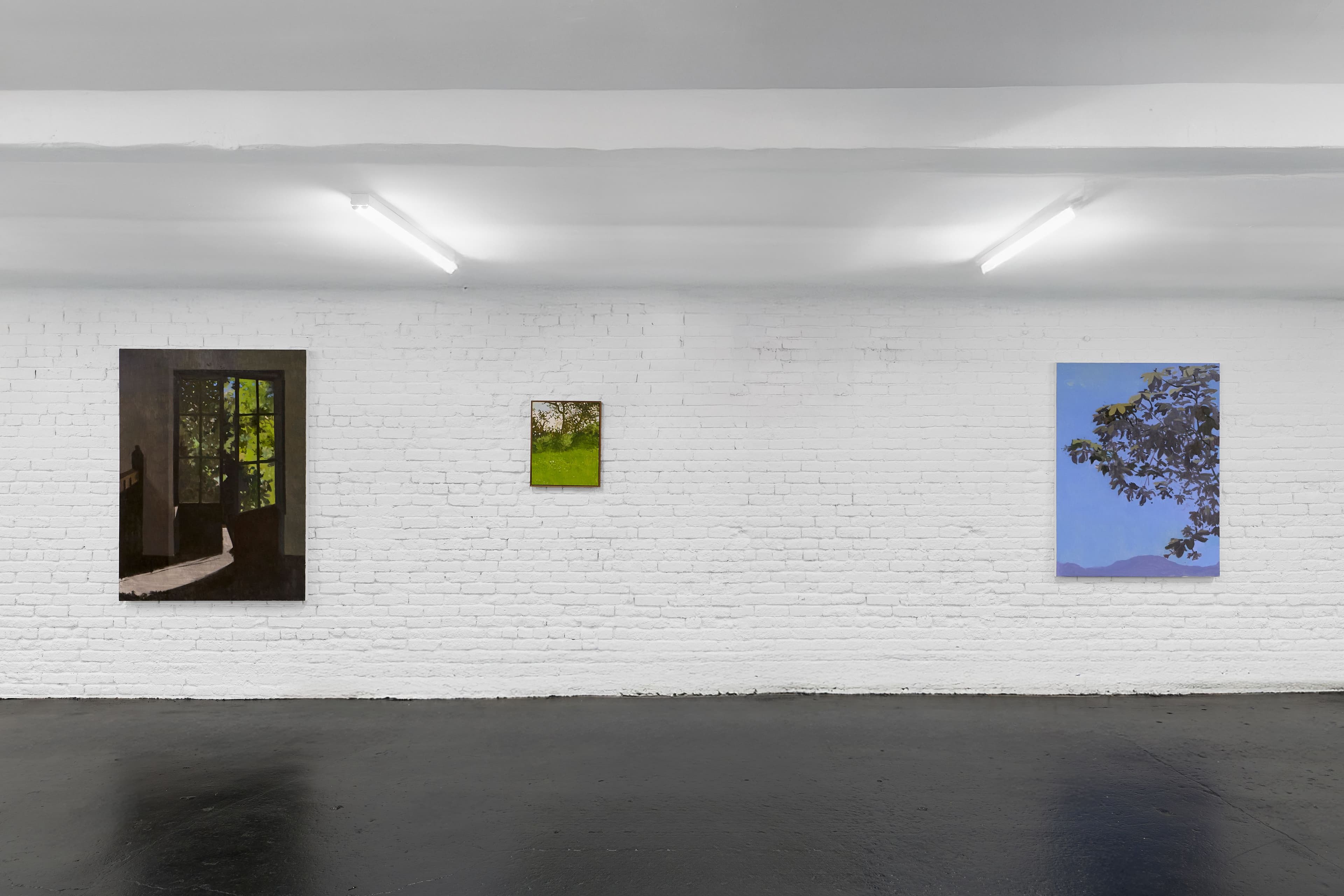 Installation image depicting works by Alejandro Sintura